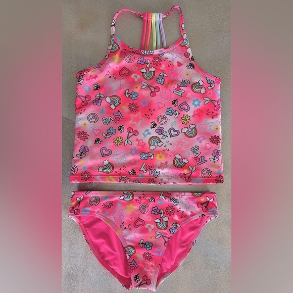 The Children's Place Pink Butterfly Bikini Set (876) - Picture 10 of 11